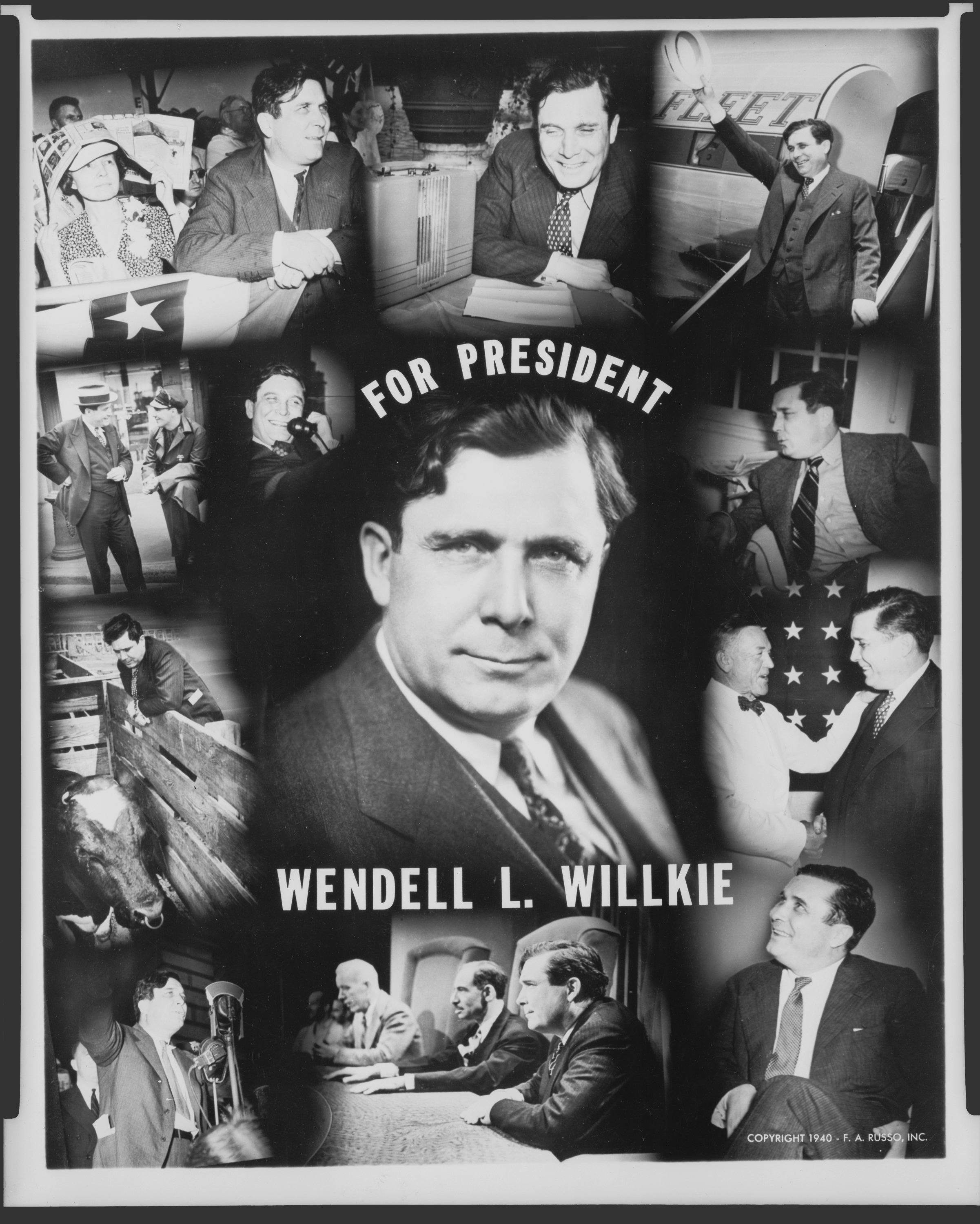 1940 Wendell Willkie HOPE OF OUR COUNTRY Window Banner 4960