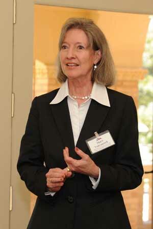 Mary Volcansek speaks at a luncheon honoring Jim Leach, Chairman of the National Endowment for the Humanities.