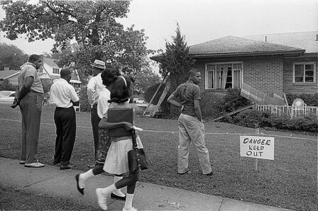The bombed home of an NAACP attorney in Birmingham, Alabama